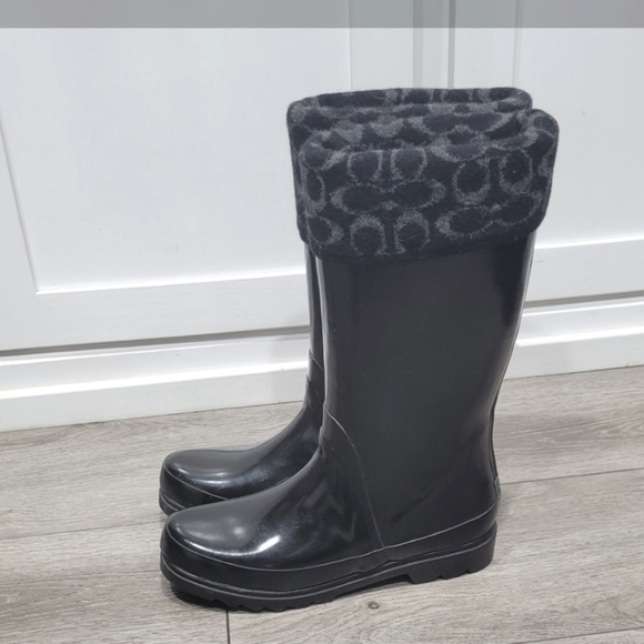 Black Coach rainboots size 10